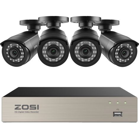 Sistema di telecamere di sicurezza, risoluzione 1080P, visione notturna fino a 80 piedi, DVR 8 canali, 4 telecamere, no-a (1/2)