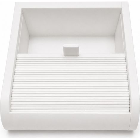 Petite boîte de rangement blanche avec couvercle coulissant (1/3)