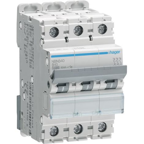 Interruptor Hager nbn340 40 A 10 kA (1/2)