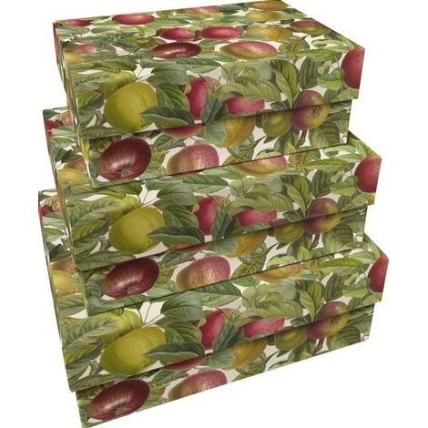 Cajas decorativas con forma de manzano (3 unidades)