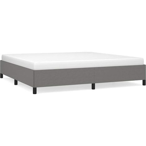 Maison Exclusive - Cadre de lit sans matelas gris foncé 200x200 cm tissu (1/5)