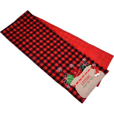 Nappe en flanelle rouge et noire à carreaux, décorations de Noël simples, généreuses et élégantes (1/5)