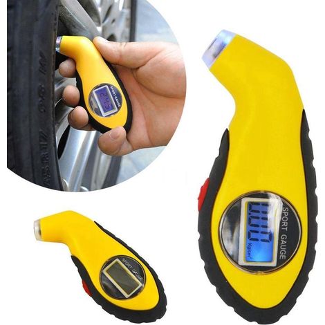 Manomètre électronique numérique multifonctionnel pour pneus de voiture — système indicateur/mesure de la pression des pneus (1/4)