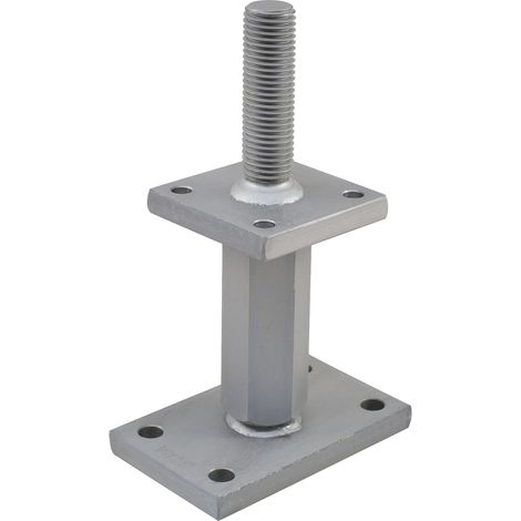Pitzl 10921.1006 Pfostenträger, Pfostenhalter, Stützfuß, Trägerfuß, justierbar, Stahl, ZiNiP beschichtet, Höhe 160-220 mm, schwere Ausführung, ETA 10/0413