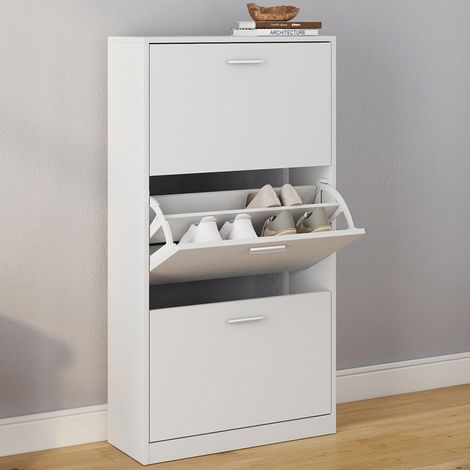 Zapatero blanco de 3 puertas KLARK (1/5)