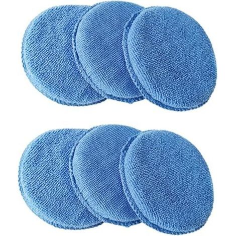 Ensemble de 6 tampons de cire d'entretien de voiture en microfibre, ensemble de tampons de cire d'entretien de voiture en microfibre pour le nettoyage et le polissage des détails fins (1/4)