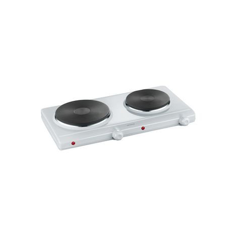 Doppel-Kochplatte 1000W/1500W weiß, Heizring: Ø15,5/Ø18,5cm