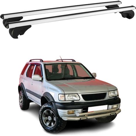 OMAC Aluminium Dachträger Querträger für Opel Frontera II 1998-2004 – TÜV / DIN 75302:2019 – Abschließbar – Max. 75 kg – 2 Stangen Silber (1/5)
