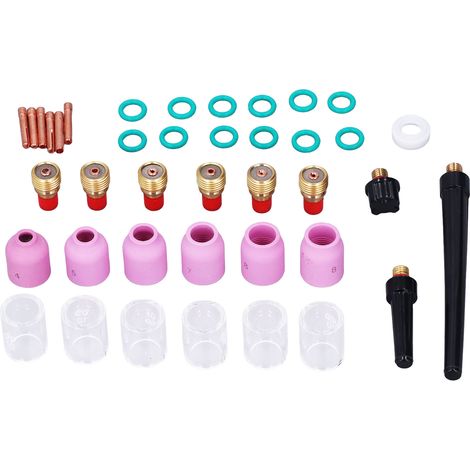 Ensemble de 40 accessoires pour torche TIG, comprenant buses céramiques, colliers et diffuseurs pour WP-9/20/25 (1/5)