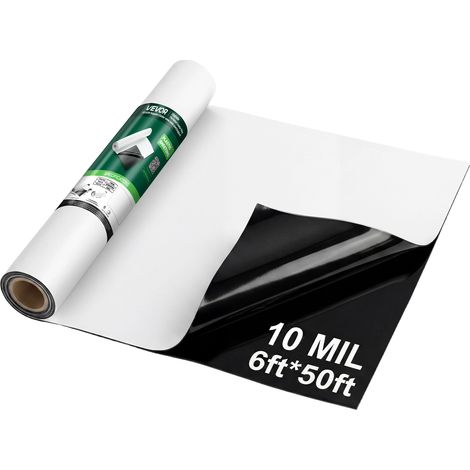 VEVOR Láminas de Plástico de Polietileno 1,83 x 15,24 m Grosor de 0,25 mm, Rollo de Malla Antihierbas, Barrera de Vapor para Jardín, Lona de Cubierta para Invernadero, Protección para Construcción (1/5)