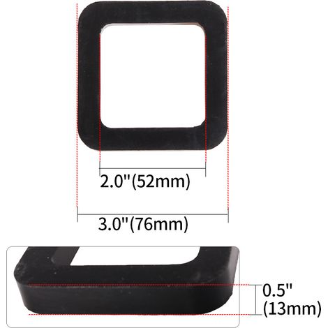 Coussinet amortisseur de crochet de remorque, coussinet de suspension antibruit pour récepteur de suspension, coussinet en caoutchouc de 5 cm (2 pouces) pour crochet (1/4)