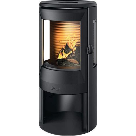 Invicta – Poêle à bois 8kW – Raccordable – 3 côtés vitrés – Système de post-combustion – Vitre propre – Fonte et vermiculite