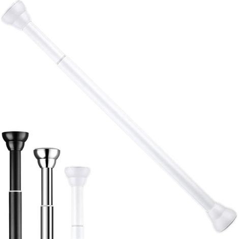Tringle à rideau en acier inoxydable : épaisse et rétractable, adaptée à diverses applications telles que la salle de bain, le balcon, les 155 cm