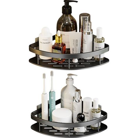 Étagère d'angle pour douche sans perçage, adhésif haute (1/5)