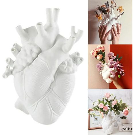 Vase cœur 12 x 16,5 x 8 cm – Vase fait main pour décoration intérieure – Design inspiré de l’orgue – Pour salon, chambre et bureau (1/5)