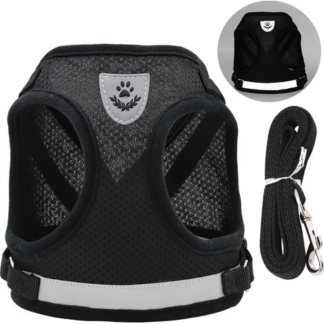 Laisse pour animaux de compagnie, harnais pour chat adulte, collier, harnais et laisse pour chihuahua, harnais pour chaton avec pendentif adresse perdue et cloche pour chat 1 pièce (1/4)