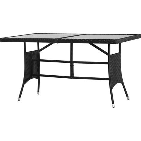 Gartentisch Schwarz 140 x 80 x 74 cm Poly Rattan