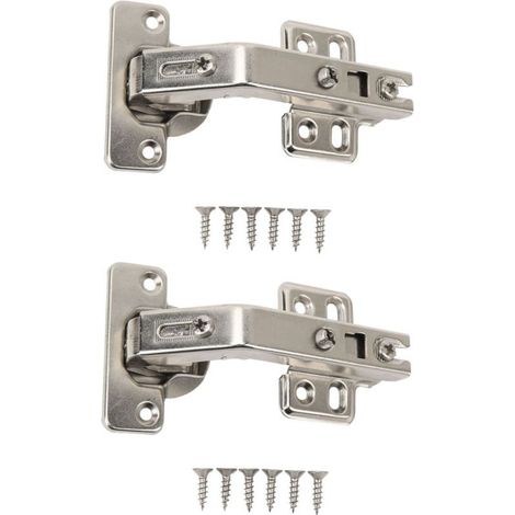 2 charnières pour porte d'angle, 135 degrés, fermeture douce hydraulique, réglage 3D, support jusqu'à 8 kg (1/5)