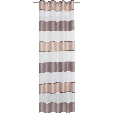 Home Fashion 051777 – 0512 – Tenda con occhielli, Tessuto, Cappuccino, 245 x 140 cm (1/3)