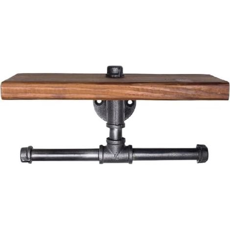 Double Industrial Iron Pipe Paper Towel Rack Bathroom Toilet