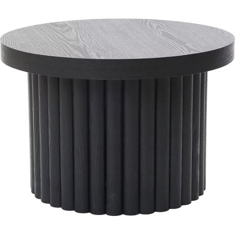 Runder Blickfang für Ihr Wohnzimmer: Couchtisch aus MDF mit PU-Holzdessin in Eichenoptik, Ø 60 cm, 5 cm stark (1/5)