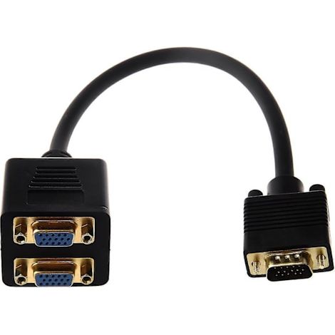 Videosplitter: VGA (HD15) Stecker auf VGA (HD15) Buchse x 2 (1 PC auf 2 Monitore) (1/2)