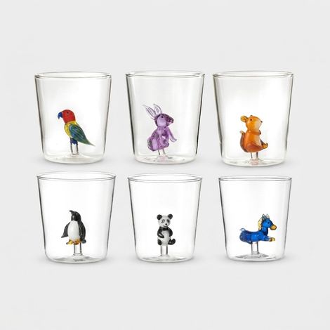 Set de 6 verres artisanaux en verre Pet Friends Mix 7 (1/4)