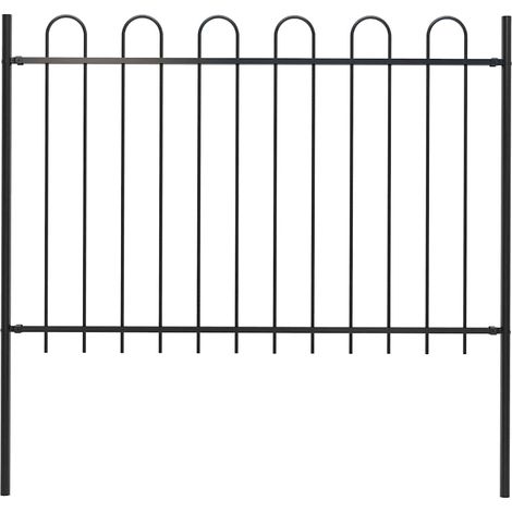Clôture de jardin-Grillage de jardin avec arceau en acier 181 x 120 cm Noir (1/5)