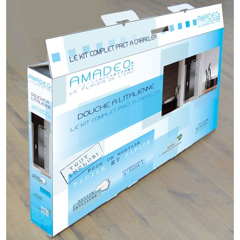 Kit piatto doccia completo per piastrellatura standard + sifone 360° - 185 x 90 cm (1/4)