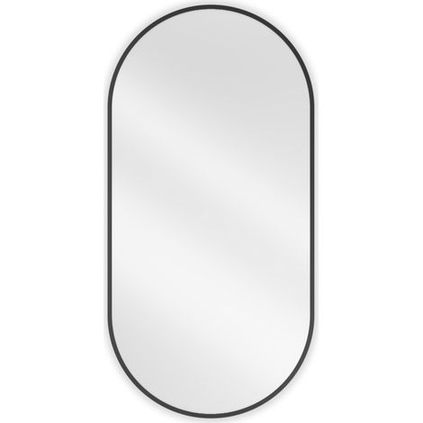 Miroir de salle de bain ovale Mexen Loft 100 x 50 cm, cadre noir - 9851-100-050-000-70 (1/5)