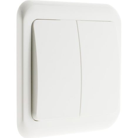Interrupteur double encastré Antaria - blanc - Zenitech