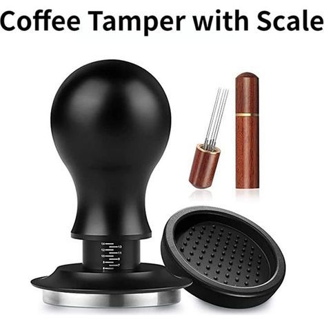 Pilon à Café Expresso de 58 Mm avec Aiguille de Presse à Poudre Tampons en Acier Inoxydable avec Distributeur de Café à L'éChelle (1/4)