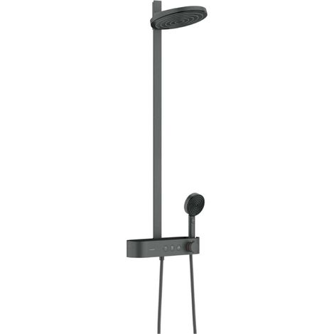 Hansgrohe Pulsify S - Conjunto de ducha con termostato, diámetro 26 cm, 3 tipos de chorro, EcoSmart, cromo negro cepillado. 24241340 (1/2)