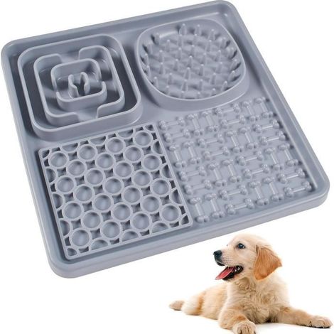 Tapis de Leche Chien,Tapis Léchage Chien avec Ventouse,20x20cm Tapis Lécher Soulage l'Anxiété,pour Chien Chat(Antidérapant,Silicone) (1/4)