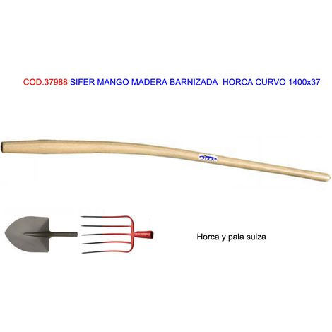 SIFER Mango Madera Barniz Horca Curvo 1400x37
