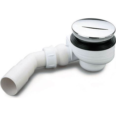 Nicoll – Bonde de douche Turboflow Ø90mm – Capot ABS chromé – Débit 33l/min – Garde eau 50mm – Sortie horizontale
