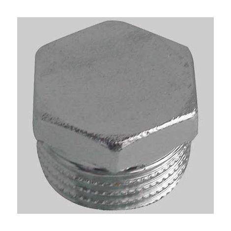 TAPPO MASCHIO ESAGONALE OTTONE CROMATO - 1/2