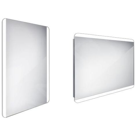 Nimco - Miroir de salle de bain LED 50x70 cm, arrondi, aluminium ZP 17001 (1/3)