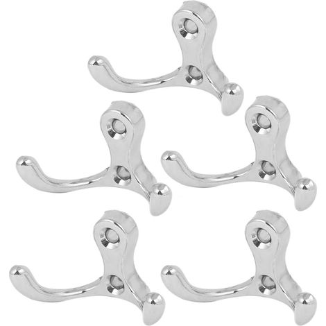 Badezimmer Schlafzimmer Mantel Schal Tasche Zinklegierung Double Wandhalter 5 pcs (763a96d93d3aad085 (1/2)
