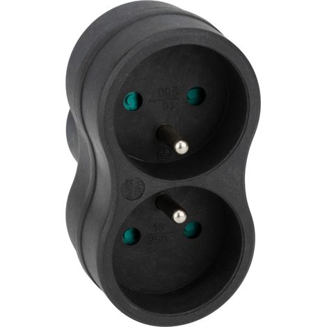 Biplite recyclée bioplastique - 2x16A - Noir - Zenitech (1/5)