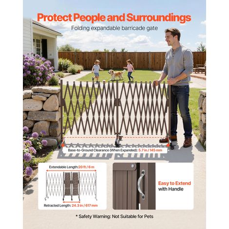 Barrière de Sécurité Extensible Double Barrière Accordéon 6 m (1/5)