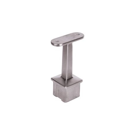 Deco Fer Forge – Support de main courante droit pour tube carré 40mm – Longueur 81mm – À manchonner – Inox 316 pour intérieur et extérieur