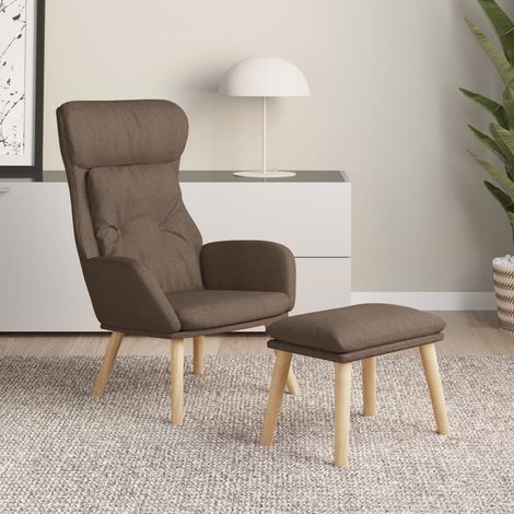Relaxsessel mit Hocker Taupe Stoff vidaXL (1/5)
