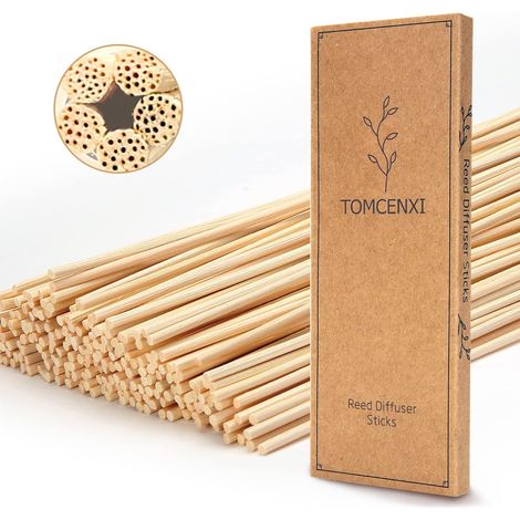 120 Stück Duftstäbchen für Aroma-Diffusoren, 25 cm lange Duftstäbchen, Ersatzstäbchen für ätherische Öle für Zuhause (Naturfarbe) (1/5)