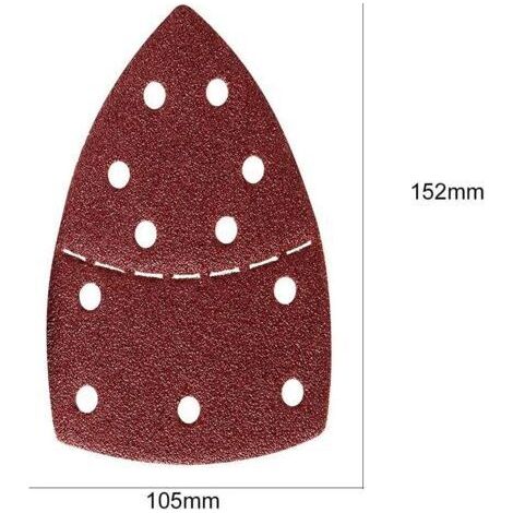 Papier Abrasif de Triangles,  60pièces 10 (P40/60/80/120/180/240),  (105 mm x 152 mm) (1/4)