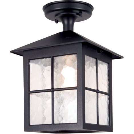 Elstead Winchester - Lanterna a Soffitto da Esterno 1 Luce Nera IP43, E27