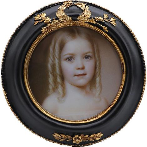 3x3 Small Vintage Round Picture Frame, Mini Cadre Photo Cercle Orné Antique, pour Tabletop and Wall Display, Retro Home Decor, Old Fashioned Photo Gallery Art, Noir et Or (1/5)