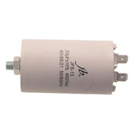 Kondensator Motor Work 20uF 450Vac 45x73mm FASTON Y M8 Terminals 12AG012