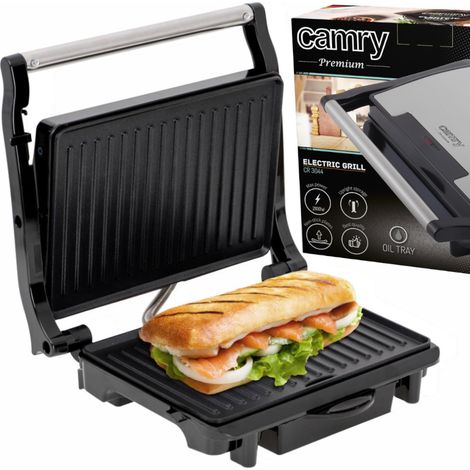 Piastra Grill Elettrica Antiaderente da 2100W per Toast, Panini e Barbecue - Adler CR 3044 (1/5)