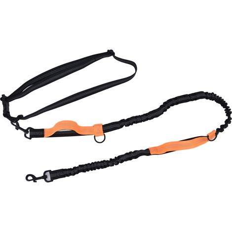Laisse réfléchissante rétractable, portable et réglable pour chiens, couleur orange. (1/5)